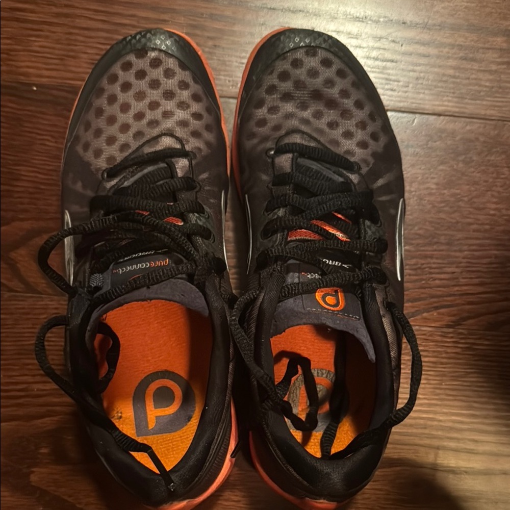 Brooks Black and Orange Athletic Shoes